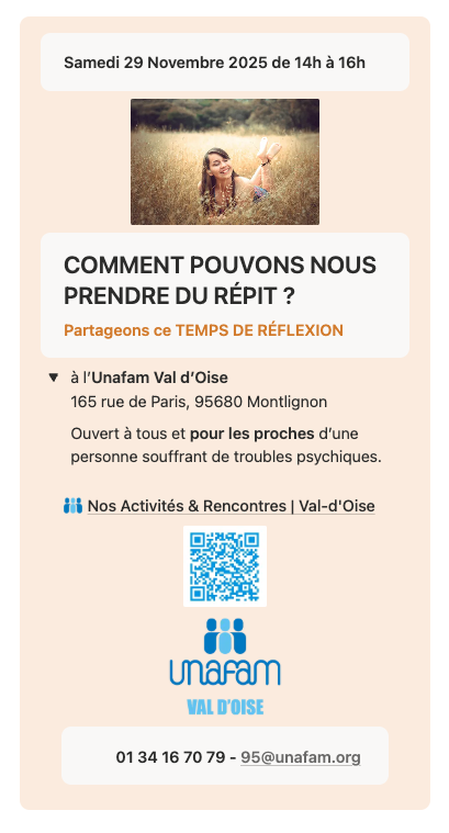 Flyer "Comment pouvons nous prendre du répit ?"
