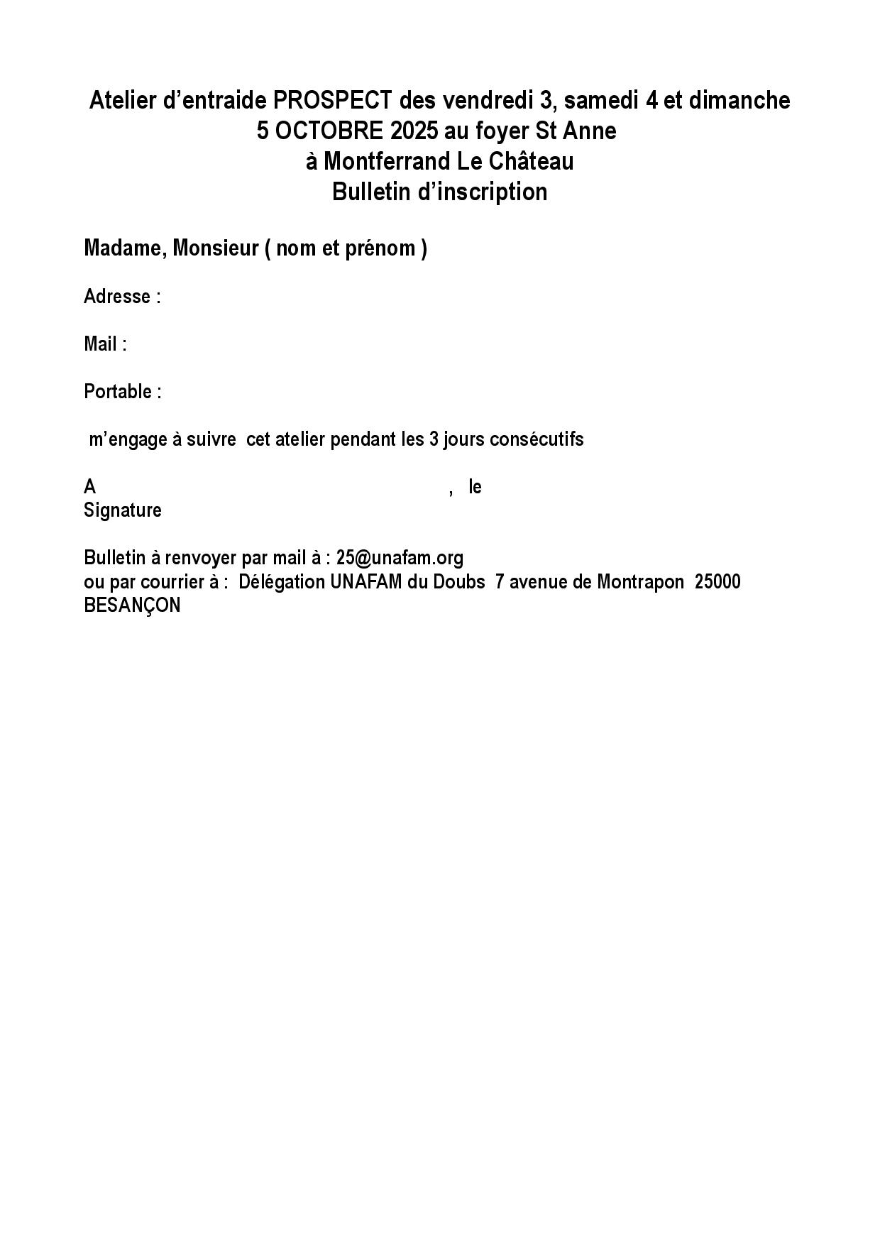 Prospect fiche inscription