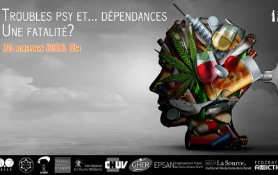 Troubles psy et dépendances. Une fatalité ? Affiche