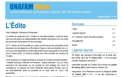 Page de couverture lettre Unafam Infos n°16