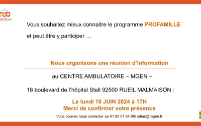 invitation pour découvrir le programme Pro'Famille