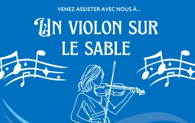 affiche invitation un violon sur le sable