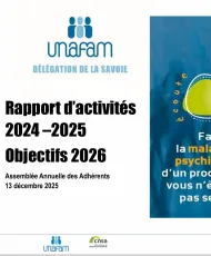 Rapport annuel  2024 - 2025  d'activités UNAFAM SAVOIE 